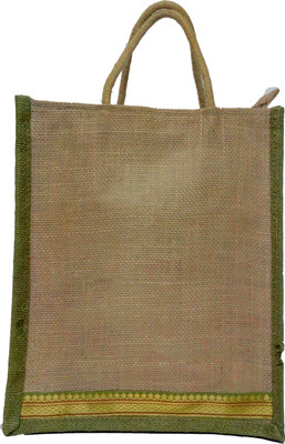 

styles creation Jute Lunch Bag Waterproof Lunch Bag(Green, 12 inch)