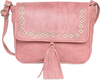 

Kanvas Katha Fashion Vintage PU laser cut sling Shoulder Bag(Pink, 5 inch)