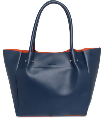 

Kanvas Katha Fashion PU tote Shoulder Bag(Dark Blue, 5 inch)
