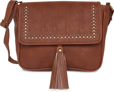 

Kanvas Katha Fashion Vintage PU laser cut sling Sling Bag(Brown, 5 inch)