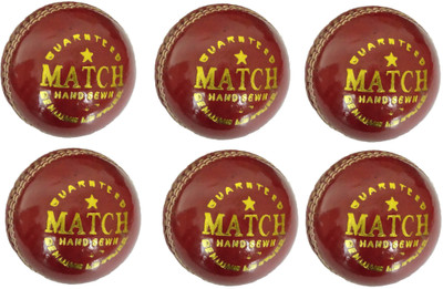 

Tima Set Of 6 Match Leather Cricket Ball 2 Part Cricket Leather Ball - Size: 5(Pack of 6, Red)