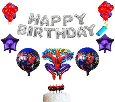

AMFIN Printed 124 PCs Birthday decoration material combo - Spider Man party supply / Spider Man party box / Spider Man party balloons / Spider Man party prop Balloon(Multicolor, Pack of 124)