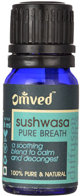 

Omved Sushwasa Diffuser Oil Camphor, Ginger, Basil, Black Pepper & Eucalyptus For Decongestant for Cold & Cough(8 ml)