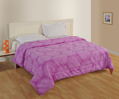 26 Off On Swayam Damask Double Comforter Poly Cotton Purple On