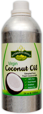 

Nutrients Choice 100% Pure & Cold Press Virgin Coconut Oil 1000 ml-1 Liter(1000 ml)