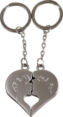 

MGP Fashion Couple Face Happiness Love Key Chain(Silver)