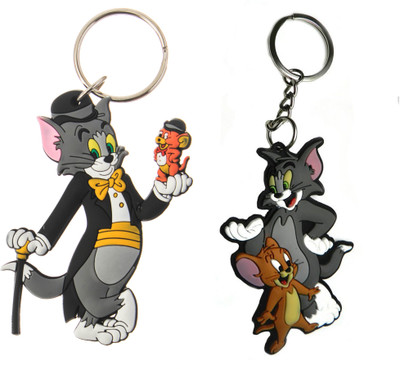 AVI Soft Rubber Doublesided Tom and Jerry ComboPack Key Chain(Multicolor)