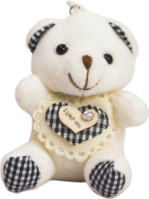 

Techpro Valentines'day Love Soft Plush White Teddy with Heart Gift For Couples Key Chain(Multicolor)