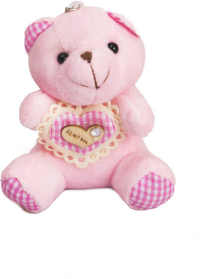 

Techpro Valentines'day Love Soft Plush Pink Teddy with Heart Gift For Couples Key Chain(Multicolor)