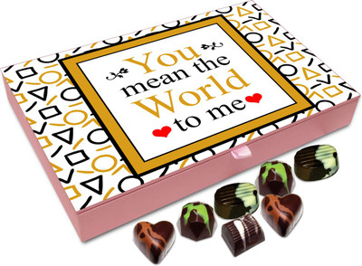 

Chocholik Valentines Day Gift Box - You Mean The World To Me Chocolate Box - 12pc Truffles(144 g)