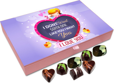 

Chocholik Valentines Day Gift Box - I Don't Want Someone Like You I Want You Chocolate Box - 12pc Truffles(144 g)