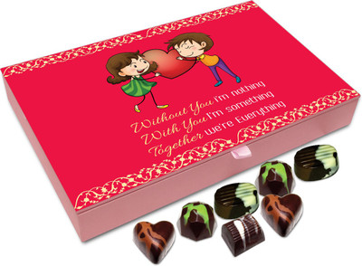 

Chocholik Valentines Day Gift Box - Without You I Am Nothing Chocolate Box - 12pc Truffles(144 g)