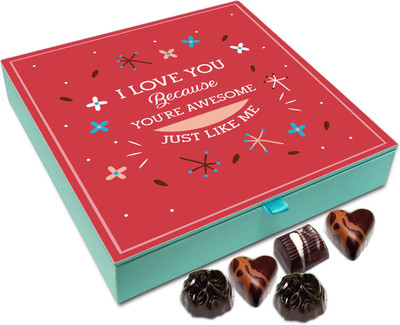 

Chocholik Valentines Day Gift Box - I Love You Because You Are Awesome Chocolate Box - 9pc Truffles(108 g)