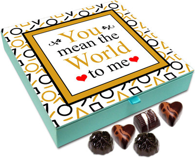 

Chocholik Valentines Day Gift Box - You Mean The World To Me Chocolate Box - 9pc Truffles(108 g)