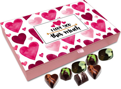 

Chocholik Valentines Day Gift Box - I Love You This Much Chocolate Box - 12pc Truffles(144 g)