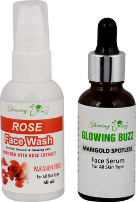 

Glowing Buzz Combo of Rose Face Wash and Marigold Spotless Serum(Set of 1)