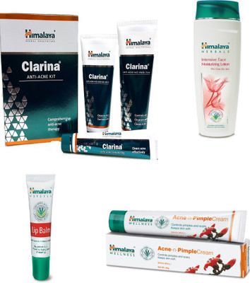 

Himalaya Clarina Anti Acne Kit, Intensive Face Moisturzing Lotion, Lip Balm, Pimple Cream(Set of 7)