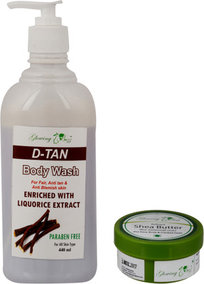 

Glowing Buzz Combo of D-tan Body Wash and Eco Certified Shea Butter(Set of 1)