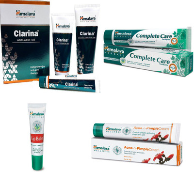 

Himalaya Clarina Anti Acne Kit, Complete Care Toothpaste, Lip Balm, Pimple Cream(Set of 7)