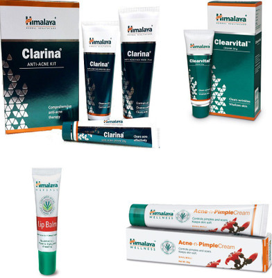 

Himalaya Clarina Anti Acne Kit, Clearvital Cream, Lip Balm, Pimple Cream(Set of 7)