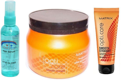 

Pink Root Hair Serum, Matrix Opti Care Smoth Straight Masque, Conditioner Small 98g(Set of 3)