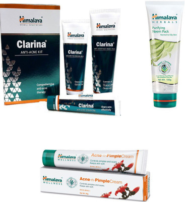 

Himalaya Clarina Anti Acne Kit, Purifying Neem Pack, Pimple Cream(Set of 6)