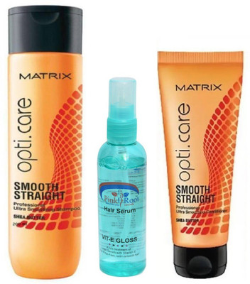 

Pink Root Hair Serum, Matrix Opti Care Smoth Straight Shampoo 200ml, Conditioner 98g(Set of 3)