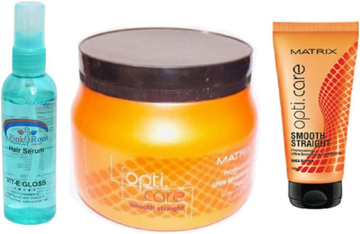 

Pink Root Hair Serum, Matrix Opti Care Smoth Straight Masque, Conditioner Big196g(Set of 3)