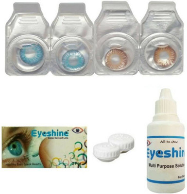 

Eyeshine eybubr2p Daily Contact Lens(0, blue, brown, Pack of 4)