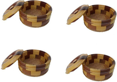 

MartCrown Wooden Fridge Container, Grocery Container, Oil Container, 4 Piece Condiment Set(Wood)