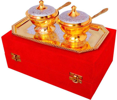 

Indian Craft Villa ICV-CP-145 Bowl Spoon Tray Serving Set(Pack of 5)
