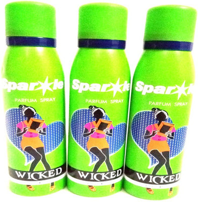 

Sparkle WICKED Deodorant Spray - For Women(450 ml, Pack of 3)
