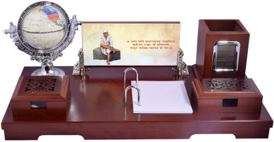 

Sai Items Innovatives 2 Compartments Wood Office Desk Set(Brown)