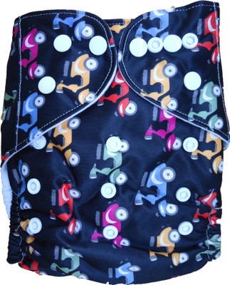 

Tiny Tots Microfiber Pocket Diaper with Insert - Scooter Print - S