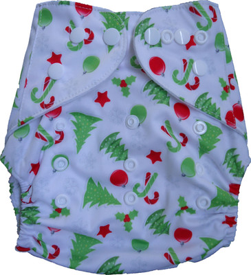 

Tiny Tots Microfiber Pocket Diaper with Insert - XMAS print - S