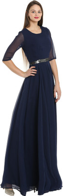 shaper Women Maxi Dark Blue Full Length Dress