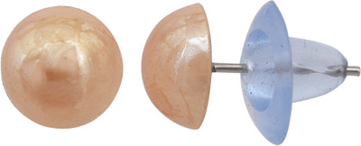 Memoir Memoir Golden Pearl Stylish Stud earrings Women Fashion Pearl Brass Stud Earring available at flipkart for Rs.399