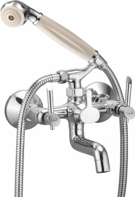 

Oleanna FY-19 Fancy Telephonic Wall Mixer with Crutch and Hand Shower Set Included (Disc Fitting | Quarter Turn | Form Flow) Mixer Faucet(Wall Mount Installation Type)