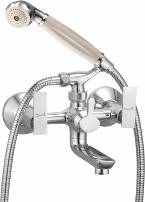 

Oleanna GF-19 Golf Telephonic Wall Mixer with Crutch and Hand Shower Set Included (Disc Fitting | Quarter Turn | Form Flow) Mixer Faucet(Wall Mount Installation Type)