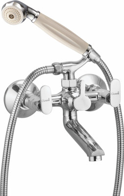 

Oleanna MO-18 Metro Telephonic Wall Mixer with Crutch and Hand Shower Set Included (Disc Fitting | Quarter Turn | Form Flow) Mixer Faucet(Wall Mount Installation Type)
