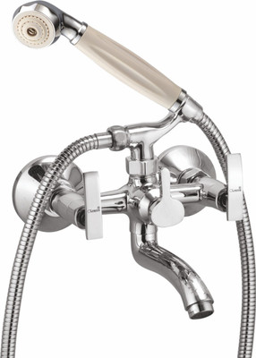 

Oleanna DE-18A Desire Telephonic Wall Mixer with Crutch and Hand Shower Set Included (Disc Fitting | Quarter Turn | Form Flow) Mixer Faucet(Wall Mount Installation Type)