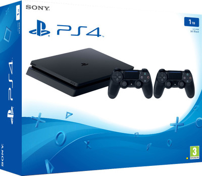 

Sony PlayStation 4 (PS4) Slim 1 TB(Jet Black, Additional DualShock 4 Controller)