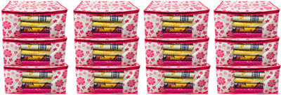 

Kuber Industries Designer Extra Large Size Non Woven Saree Cover Pink Floral Design Set of 12 Pcs (90 GSM Fabric) PinkXLNS10(Pink)