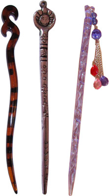 

Majik One Piece Combo of Multi Color Juda Sticks Bun Stick(Multicolor)