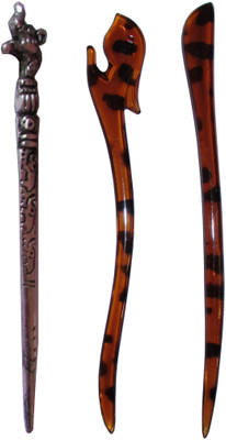 

Majik Golden Combo of Multi Color Juda Sticks Bun Stick(Multicolor)