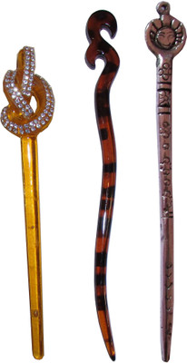 

Majik One Piece Combo of Multi Color Juda Sticks Bun Stick(Multicolor)
