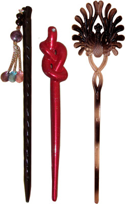 

Majik Stylish Combo of Multi Color Juda Sticks Bun Stick(Multicolor)