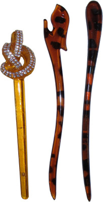

Majik Golden Combo of Multi Color Juda Sticks Bun Stick(Multicolor)