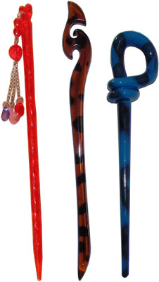 

Majik Golden Combo of Multi Color Juda Sticks Bun Stick(Multicolor)