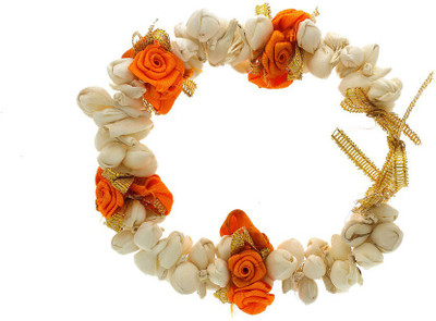 

Anuradha Art Jewellery Hair Gajara Bun Clip(Orange, White)